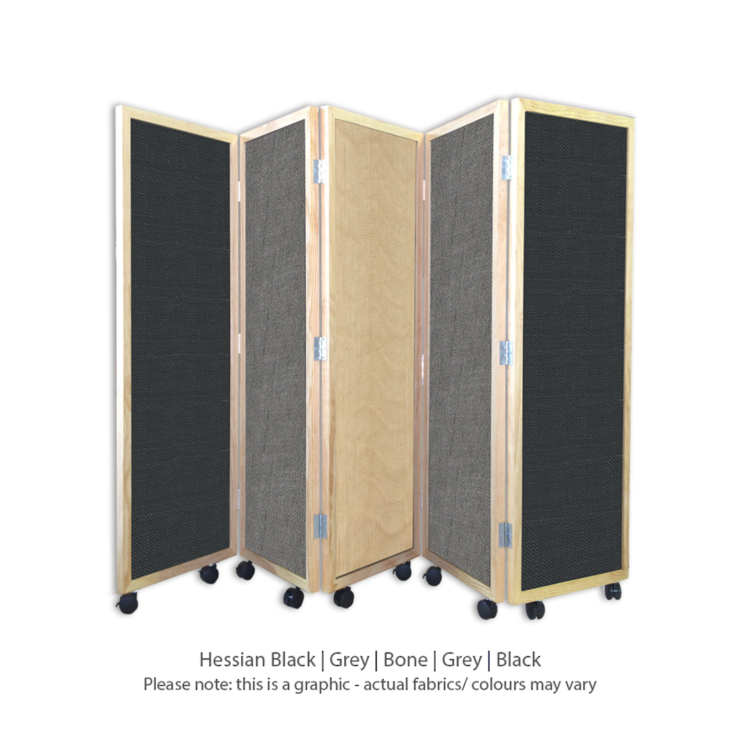 MOBILE DISPLAY SCREEN-CONCERTINA | 5 Sections | Hessian image 2
